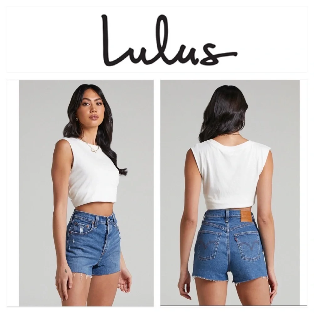 Lulus🖤Levi’s Ribcage Shorts - Picture 2 of 16